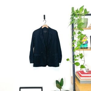 Banana Republic linen double breasted blazer in black size 0
